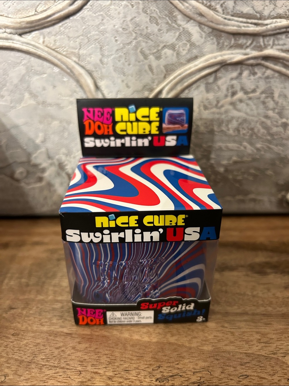 NeeDoh Nice Cube Swirl USA Squishy Fourth of July